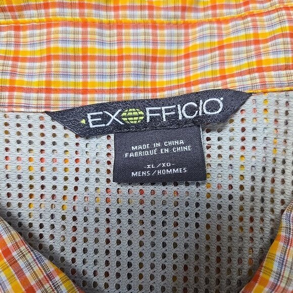 Exofficio Fishing Shirt Men Size XL Roll Tab Sleeve Button Up Vented Caped Plaid - Picture 7 of 9